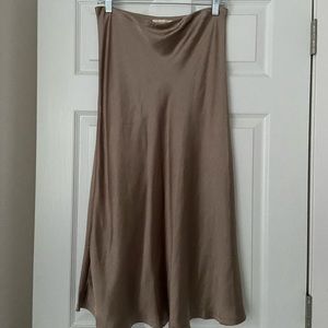Satin midi skirt